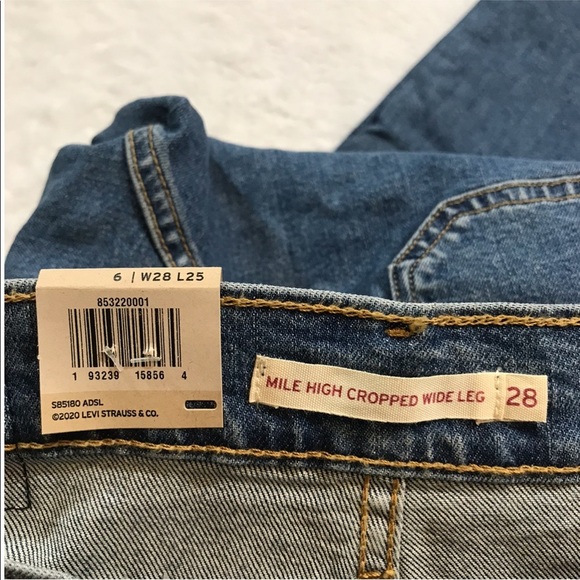 NWT LEVIS mile high cropped crop wide leg 6 jeans - Picture 7 of 16